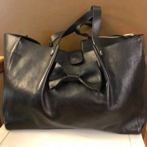 Valentino Black Leather Tote Bag
